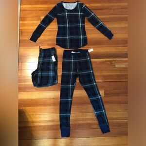 Old Navy Blue Plaid His/Hers Pajama Set